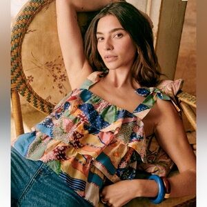 Sezane Multicolor Patchwork Camisole